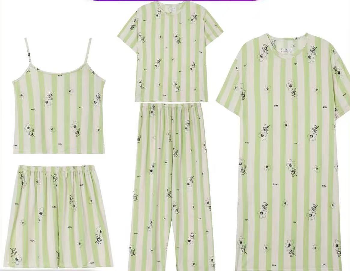 5 - Piece Cotton Cartoon Pyjamas Set for Women | Fun and Comfortable Loungewear - Cynette LivingLoungewears & Pyjamas