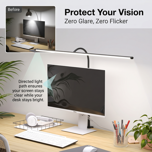 LED Desk Lamp with Adjustable Brightness | Modern Reading and Study Light