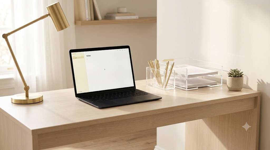 Minimalist Desk Organization Hacks For Remote Australian Workers – Small Home Office Ideas - Cynette Living