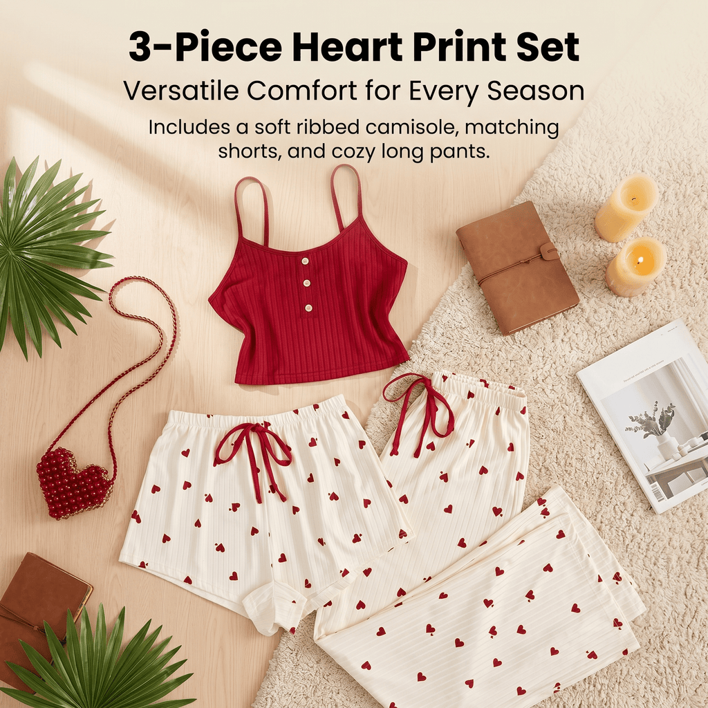 3-Piece Women's Pyjama Set | Soft Comfortable Sleepwear and Loungewear - Cynette LivingLoungewears & Pyjamas