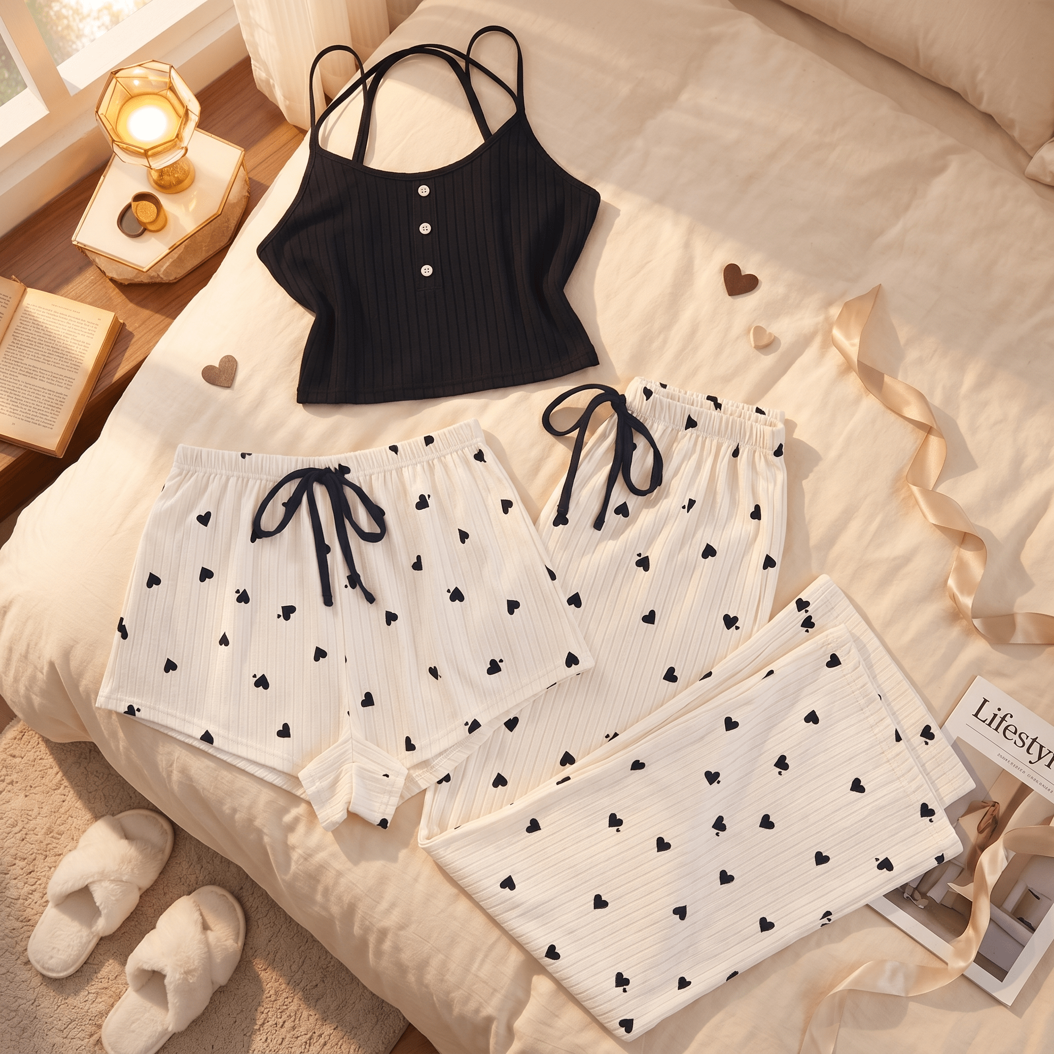 3-Piece Women's Pyjama Set | Soft Comfortable Sleepwear and Loungewear - Cynette LivingLoungewears & Pyjamas