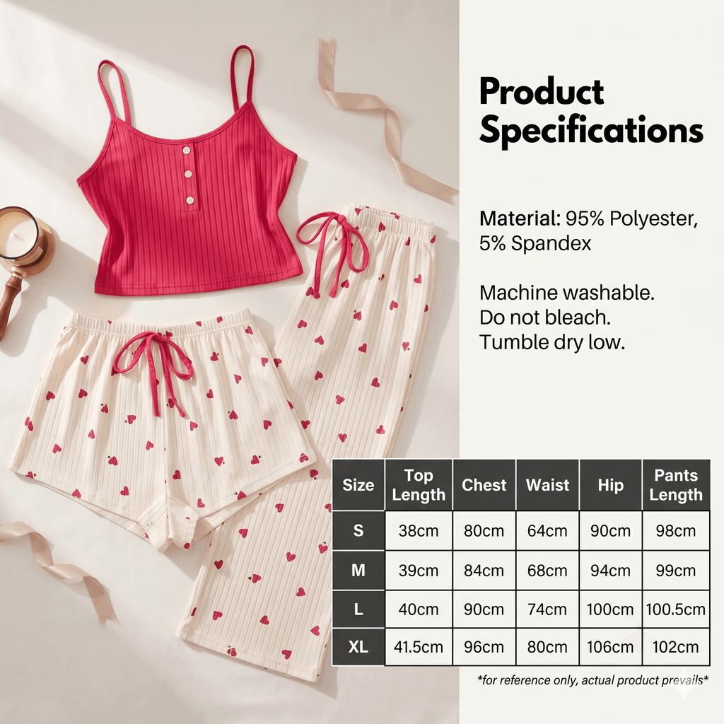 3-Piece Women's Pyjama Set | Soft Comfortable Sleepwear and Loungewear - Cynette LivingLoungewears & Pyjamas
