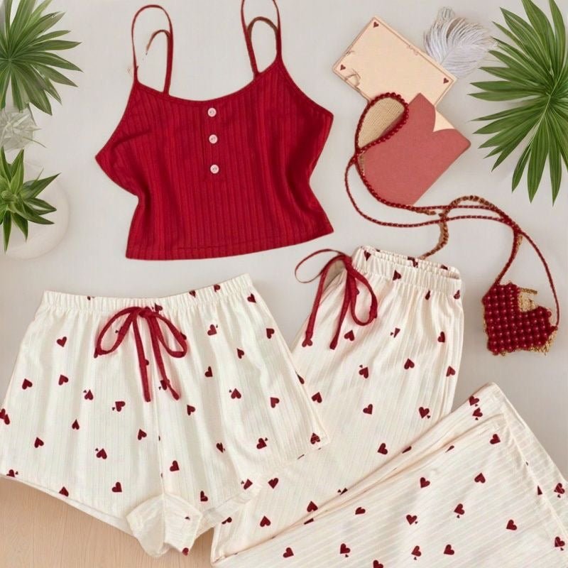 3-Piece Women's Pyjama Set | Soft Comfortable Sleepwear and Loungewear - Cynette LivingLoungewears & Pyjamas
