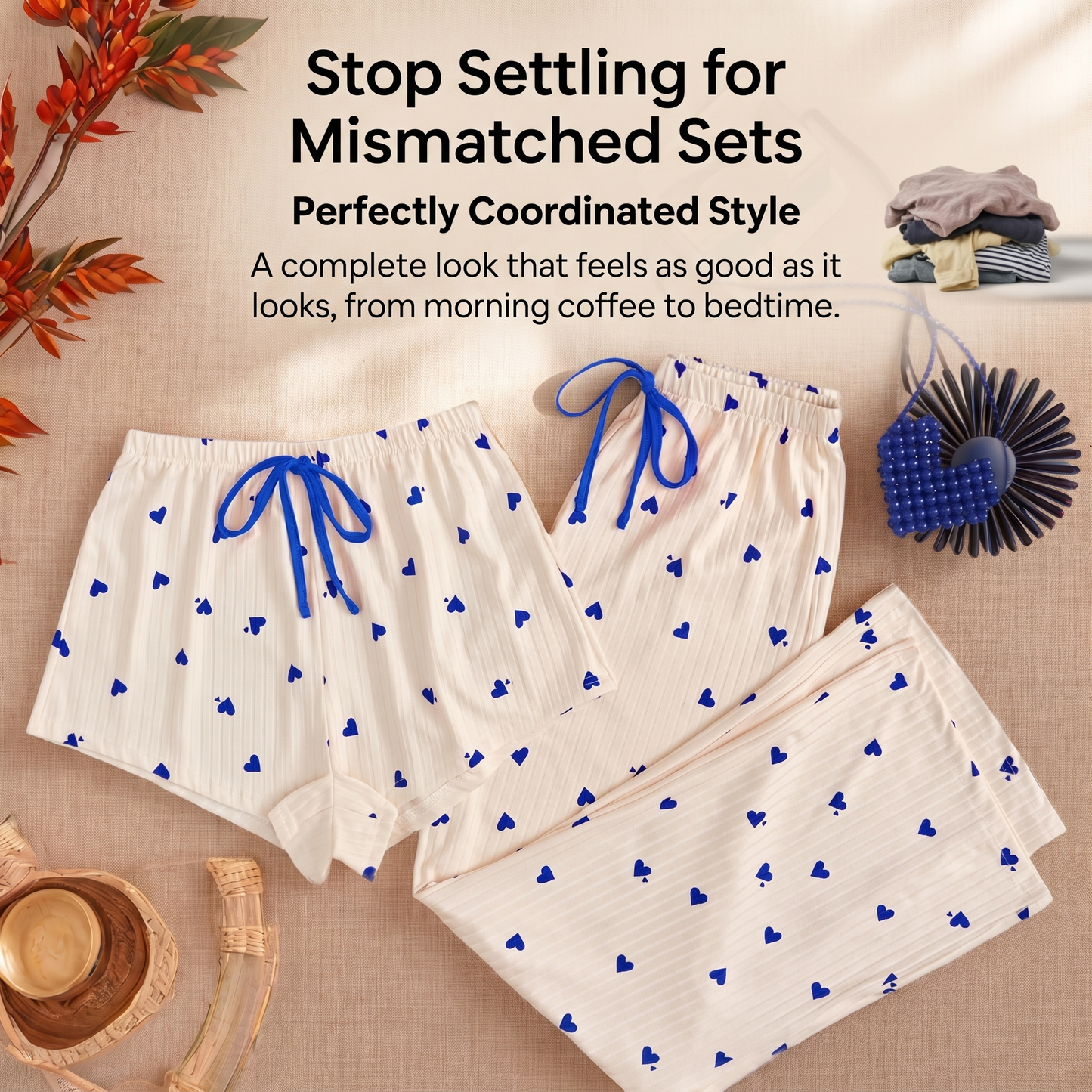3-Piece Women's Pyjama Set | Soft Comfortable Sleepwear and Loungewear