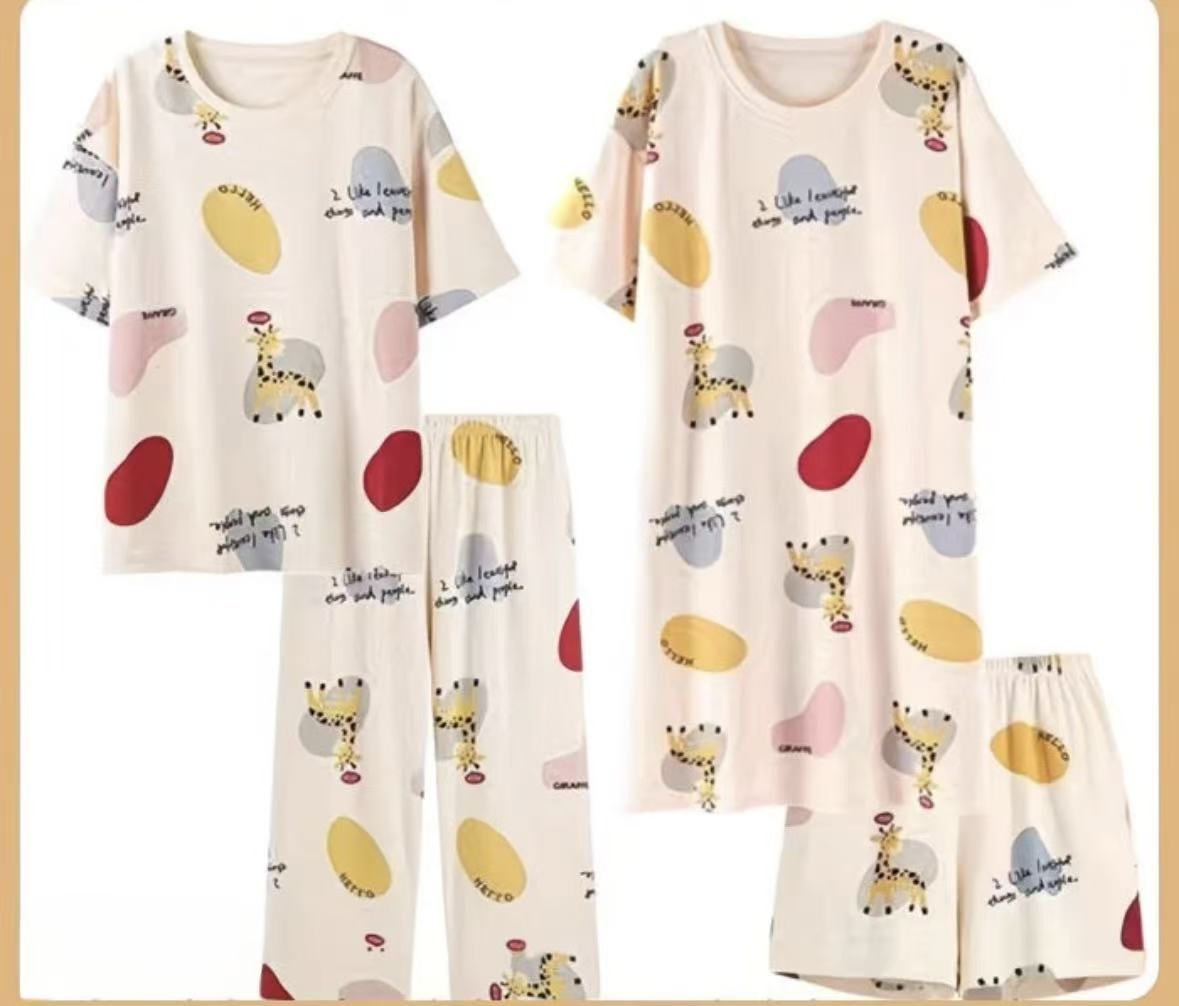 4-Piece Cotton Cartoon Pyjama Set for Women | Cute Soft Loungewear and Sleepwear - Cynette LivingLoungewears & Pyjamas