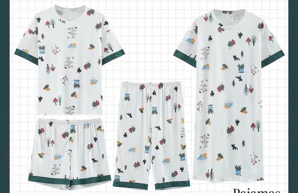 4-Piece Cotton Cartoon Pyjama Set for Women | Cute Soft Loungewear and Sleepwear - Cynette LivingLoungewears & Pyjamas