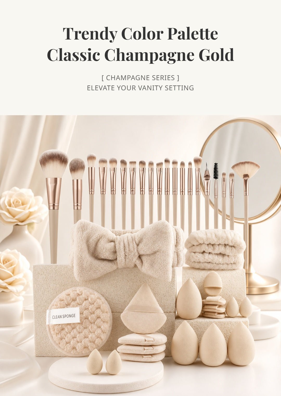 40-Piece Beauty Makeup Kit | Makeup Brushes and Cosmetic Tools Set - Cynette LivingBeauty Kits