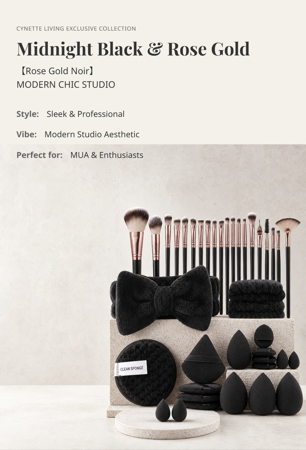 40-Piece Beauty Makeup Kit | Makeup Brushes and Cosmetic Tools Set - Cynette LivingBeauty Kits