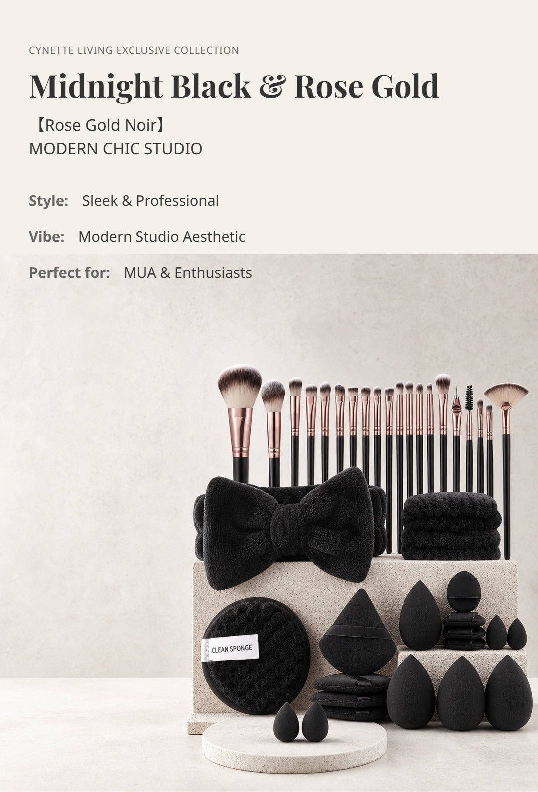 40-Piece Beauty Makeup Kit | Makeup Brushes and Cosmetic Tools Set - Cynette LivingBeauty Kits