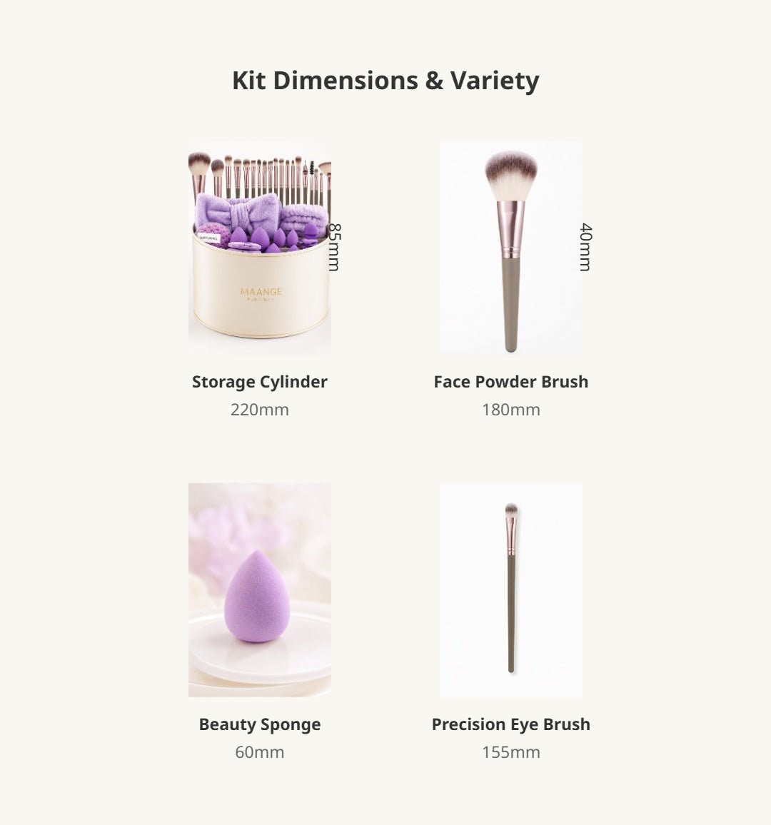 40-Piece Beauty Makeup Kit | Makeup Brushes and Cosmetic Tools Set - Cynette LivingBeauty Kits