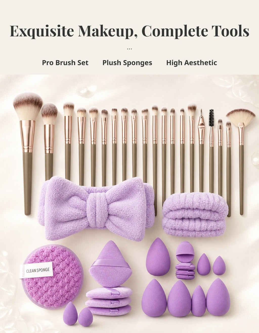 40-Piece Beauty Makeup Kit | Makeup Brushes and Cosmetic Tools Set - Cynette LivingBeauty Kits