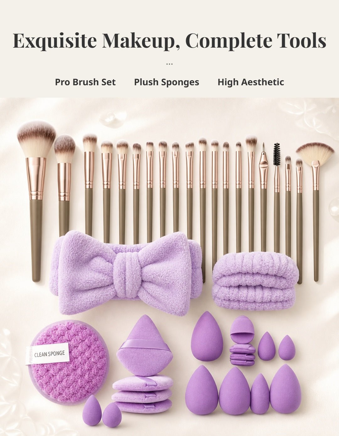 40-Piece Beauty Makeup Kit | Makeup Brushes and Cosmetic Tools Set - Cynette LivingBeauty Kits
