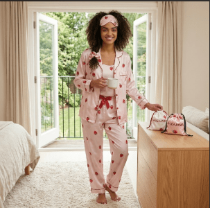 7-Piece Silk Pyjama Set for Women | Satin Sleepwear with Eye Mask and Storage Bag - Cynette LivingLoungewears & Pyjamas