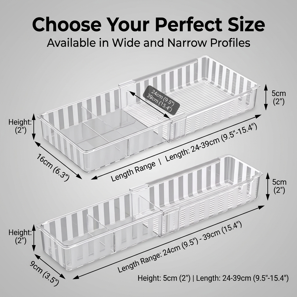 Drawer Organizer Trays | Multipurpose Storage Dividers for Makeup and Accessories