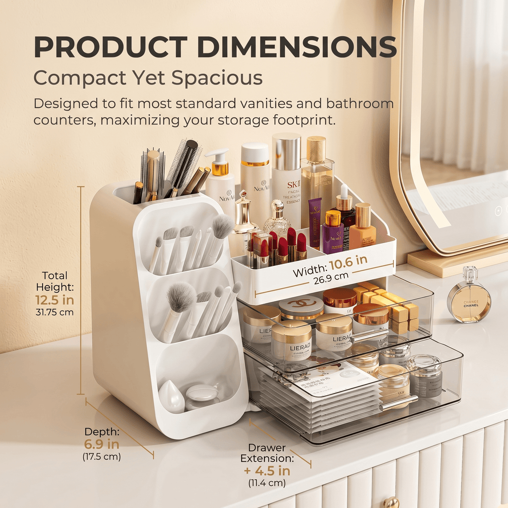 Countertop Skincare Organizer | Acrylic Makeup Storage for Vanity - Cynette LivingBeauty Kits