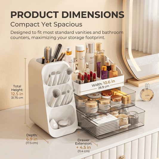 Countertop Skincare Organizer | Acrylic Makeup Storage for Vanity - Cynette LivingBeauty Kits