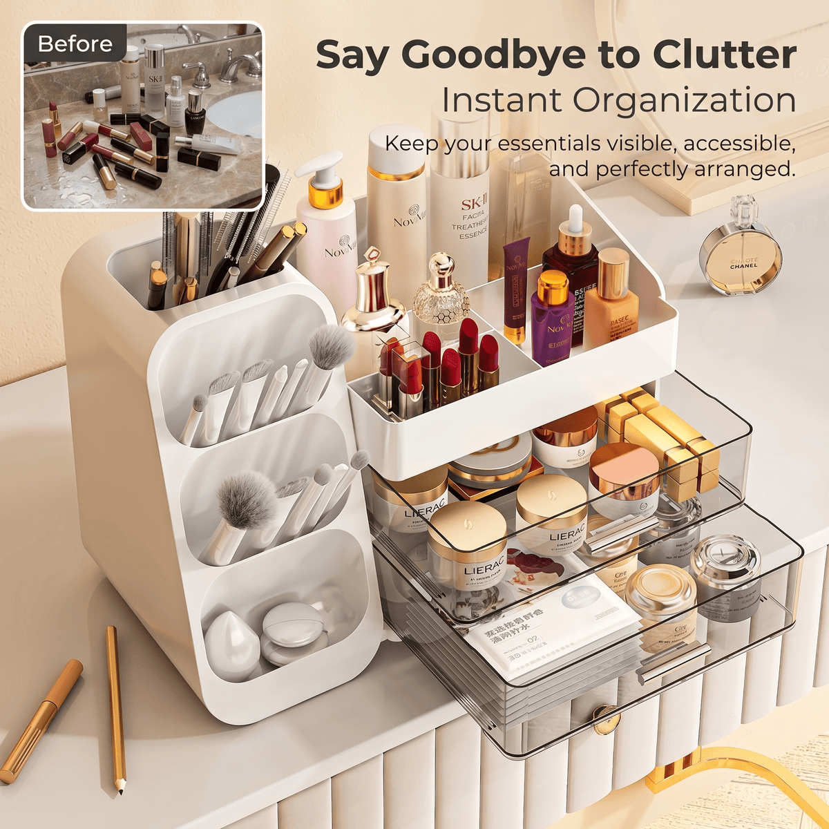 Countertop Skincare & Makeup Organizer