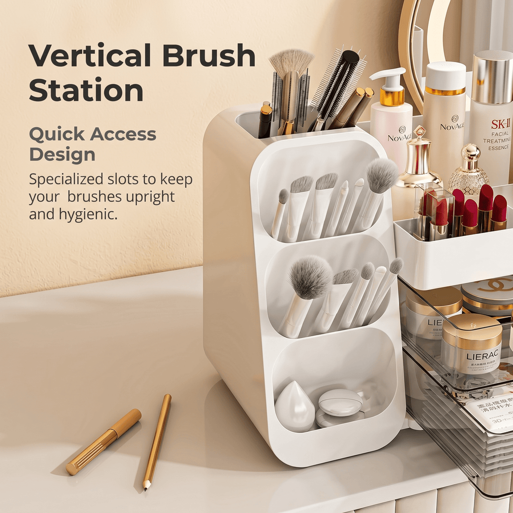 Countertop Skincare Organizer | Acrylic Makeup Storage for Vanity - Cynette LivingBeauty Kits