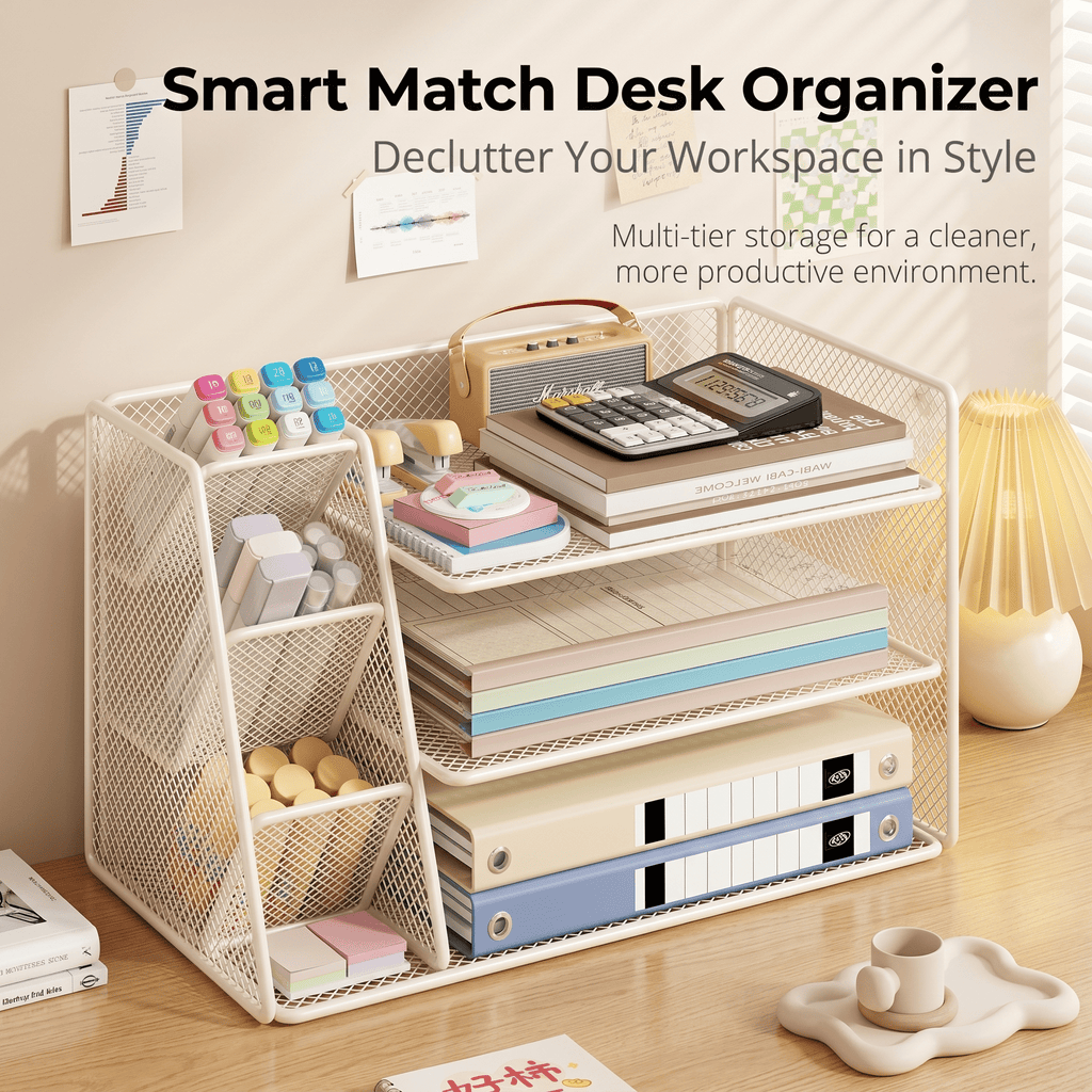 Desktop Organizer | Modern Desk Storage for Office and Home Workspace - Cynette LivingOffice Accessories