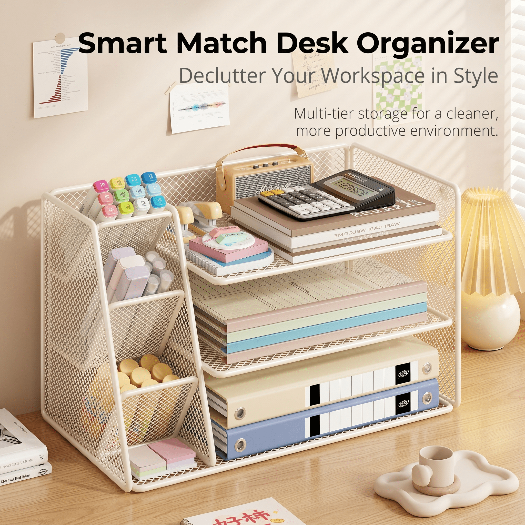 Desktop Organizer | Modern Desk Storage for Office and Home Workspace - Cynette LivingOffice Accessories