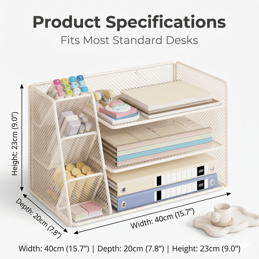 Desktop Organizer | Modern Desk Storage for Office and Home Workspace - Cynette LivingOffice Accessories