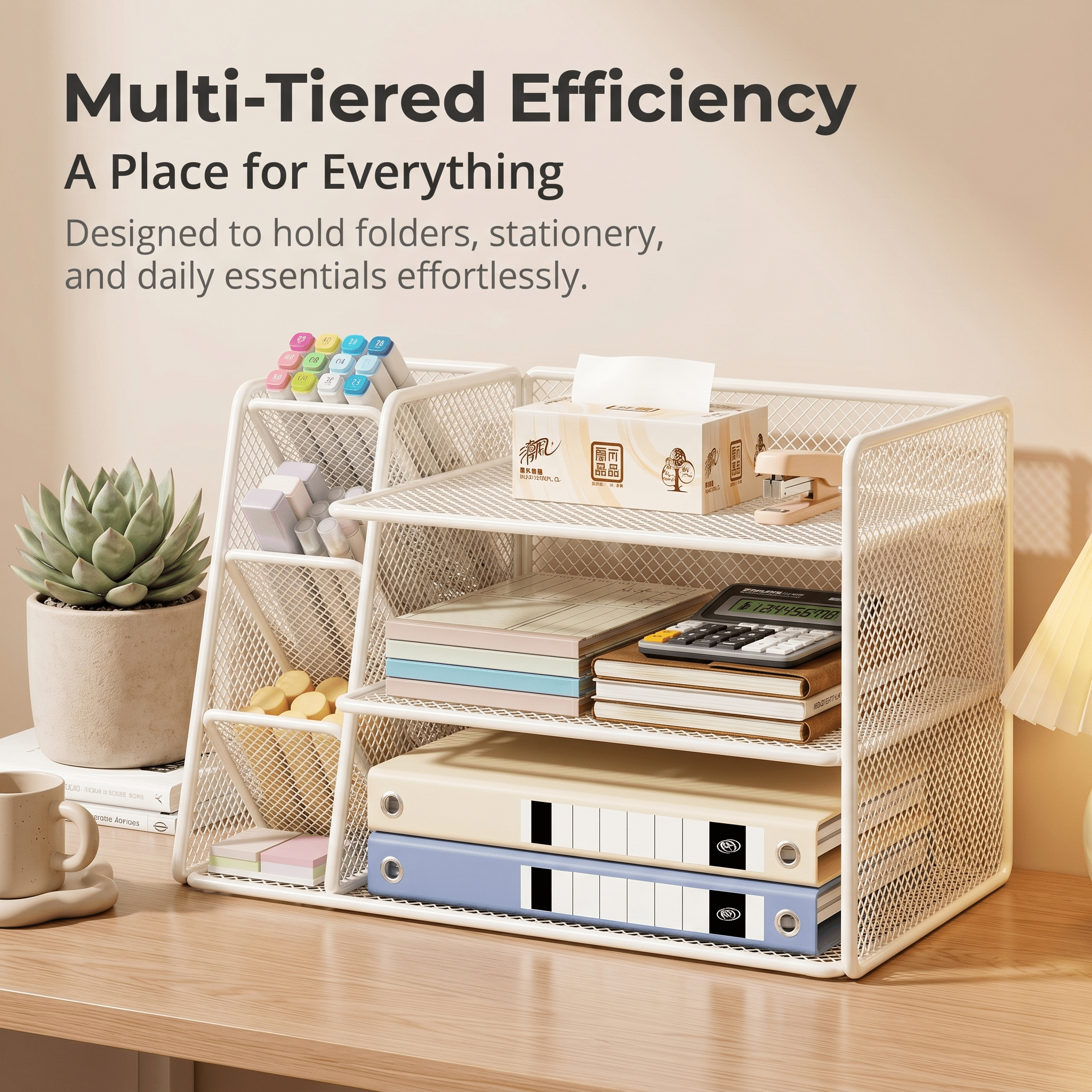 Desktop Organizer | Modern Desk Storage for Office and Home Workspace - Cynette LivingOffice Accessories