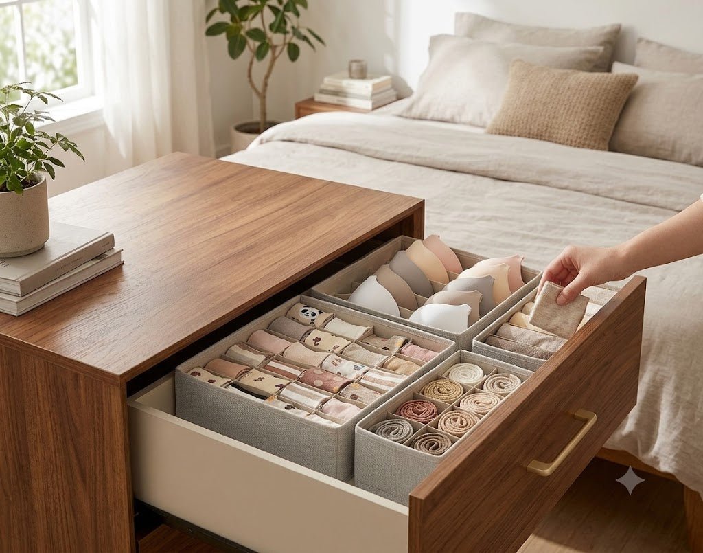 Foldable Underwear Storage Box | Closet Organizer for Socks and Lingerie - Cynette LivingStorage Organization