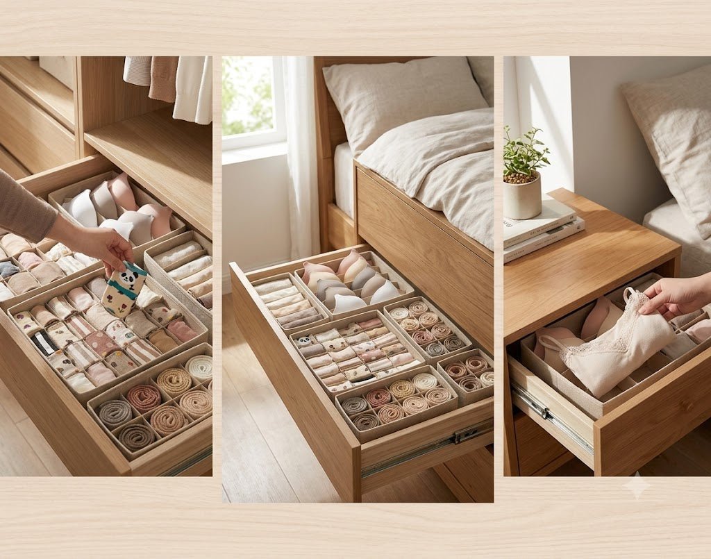 Foldable Underwear Storage Box | Closet Organizer for Socks and Lingerie - Cynette LivingStorage Organization