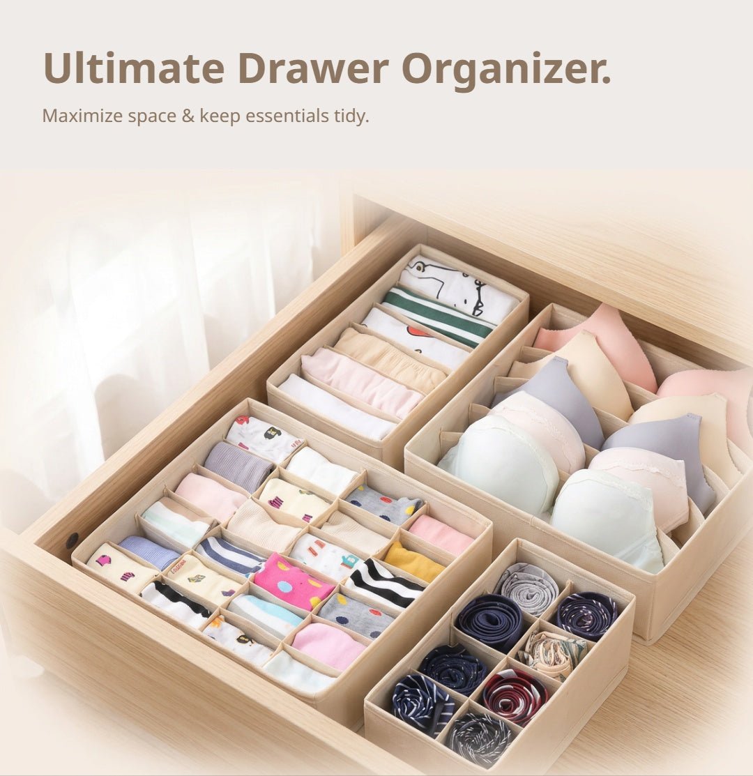 Foldable Underwear Storage Box | Closet Organizer for Socks and Lingerie - Cynette LivingStorage Organization