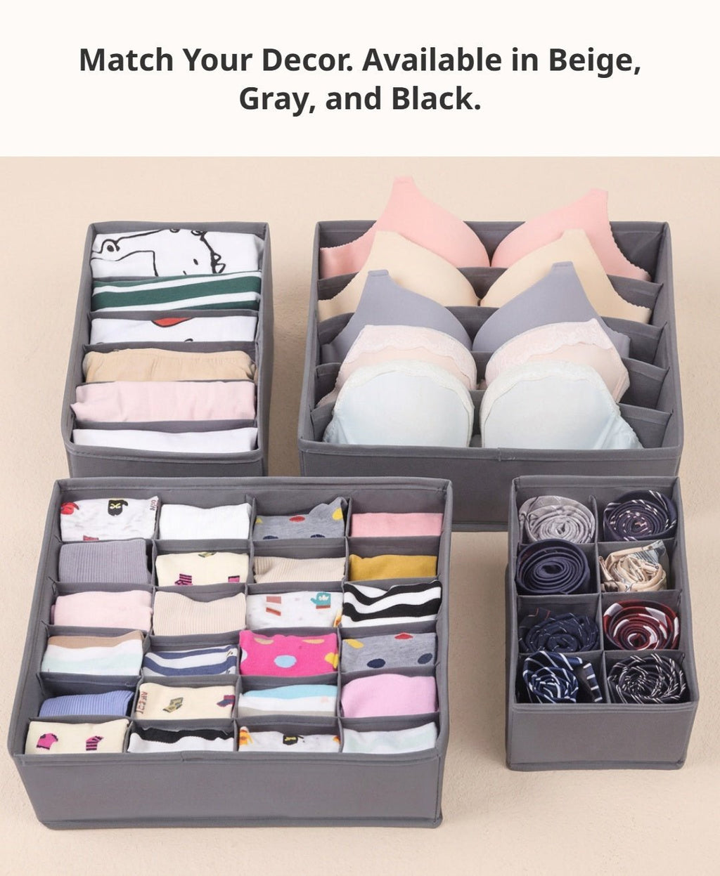 Foldable Underwear Storage Box | Closet Organizer for Socks and Lingerie - Cynette LivingStorage Organization