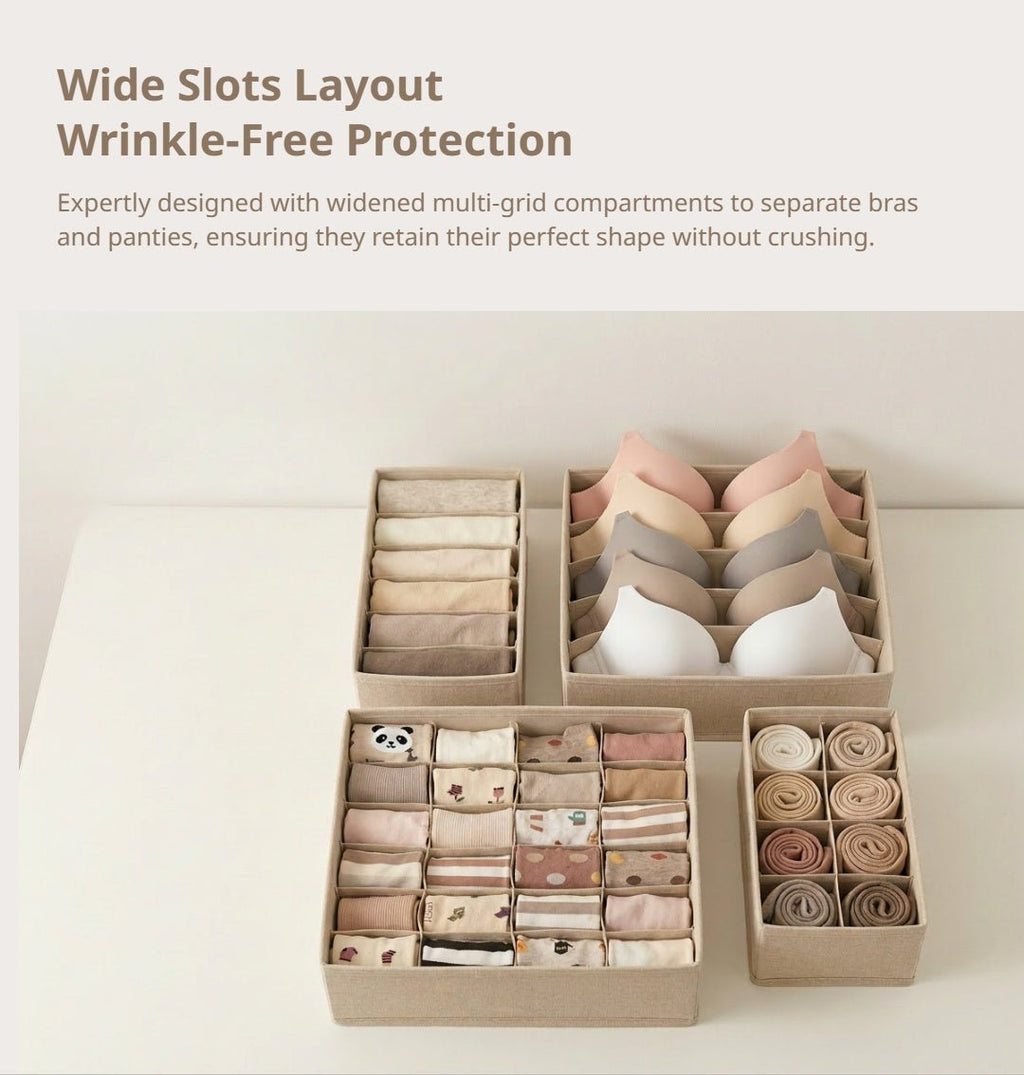 Foldable Underwear Storage Box | Closet Organizer for Socks and Lingerie - Cynette LivingStorage Organization