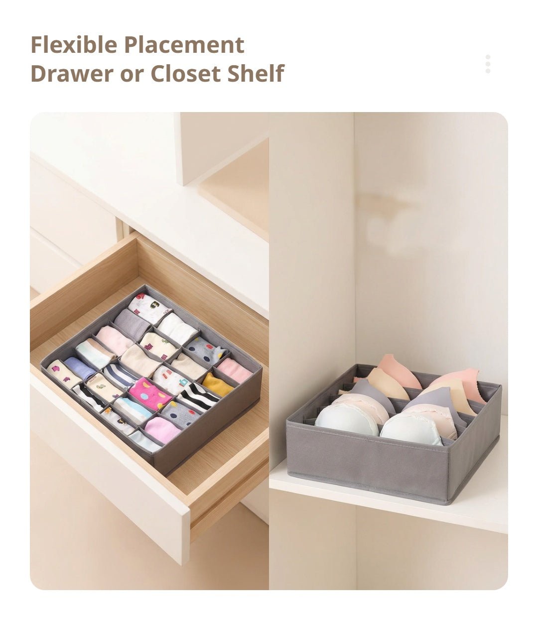 Foldable Underwear Storage Box | Closet Organizer for Socks and Lingerie - Cynette LivingStorage Organization