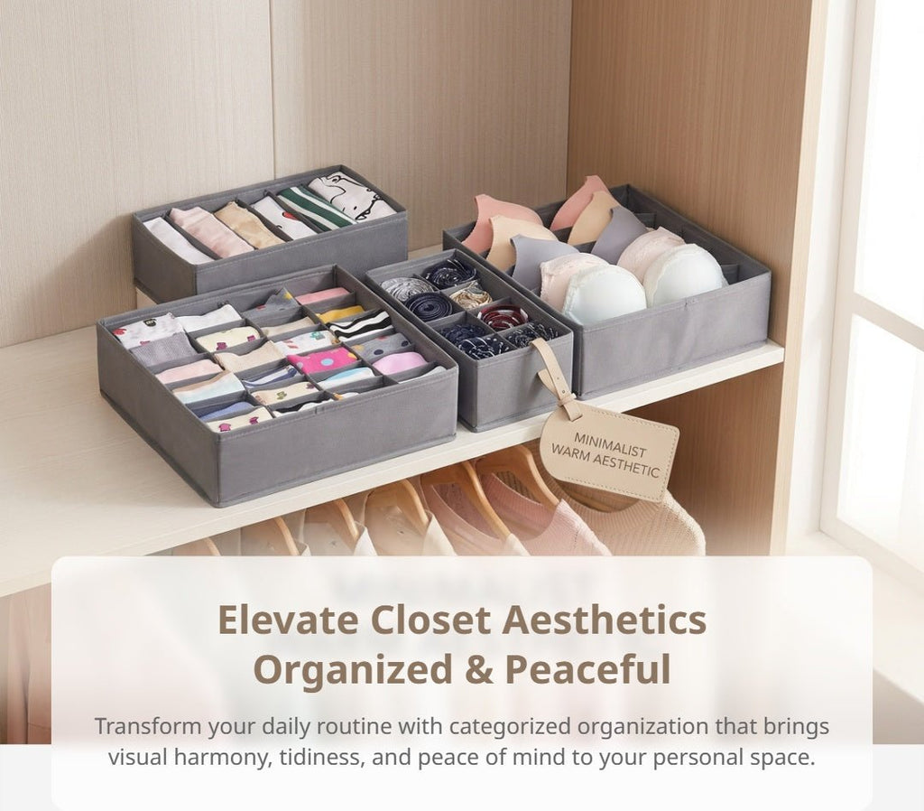 Foldable Underwear Storage Box | Closet Organizer for Socks and Lingerie - Cynette LivingStorage Organization