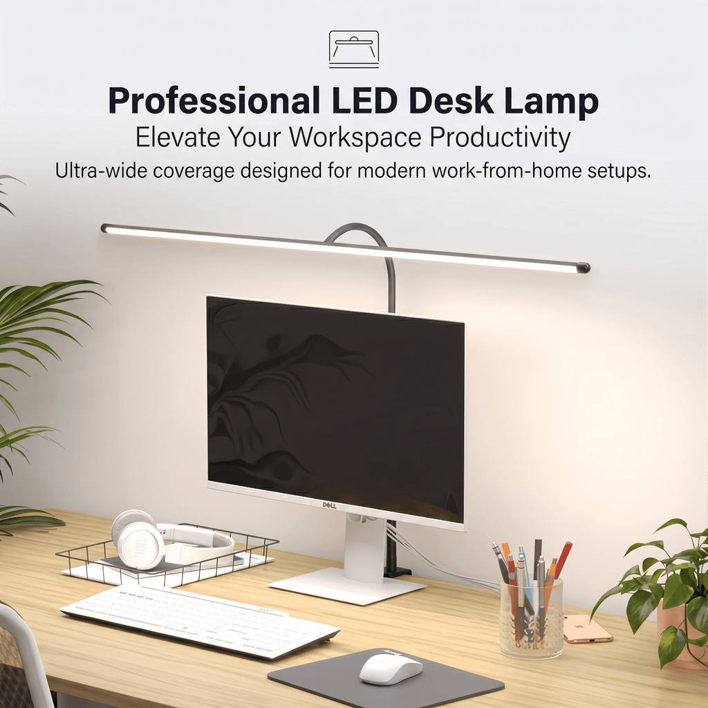 LED Desk Lamp with Adjustable Brightness | Modern Reading and Study Light - Cynette LivingOffice Accessories