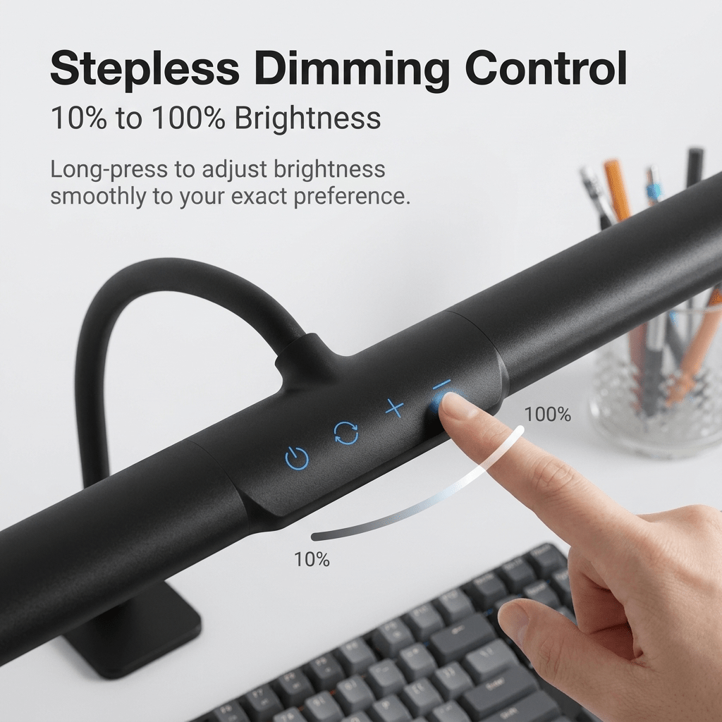 LED Desk Lamp with Adjustable Brightness | Modern Reading and Study Light - Cynette LivingOffice Accessories
