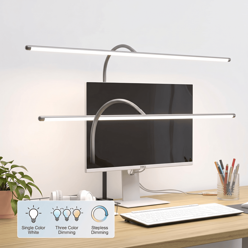LED Desk Lamp with Adjustable Brightness | Modern Reading and Study Light - Cynette LivingOffice Accessories