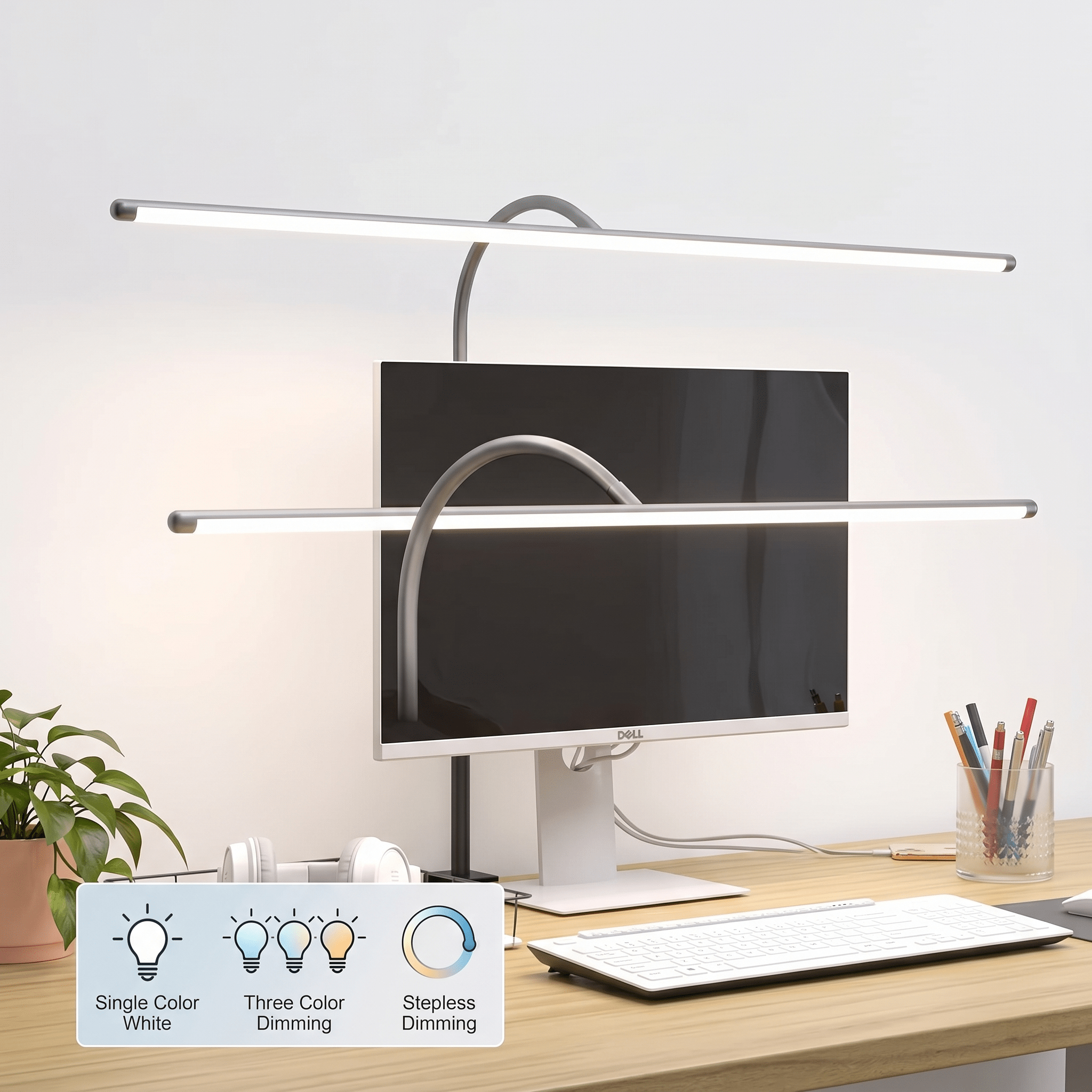 LED Desk Lamp with Adjustable Brightness | Modern Reading and Study Light - Cynette LivingOffice Accessories