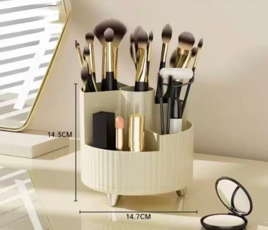 Rotating Cosmetic Organizer Box with Lid | Dustproof Makeup Storage Container - Cynette LivingStorage Organization