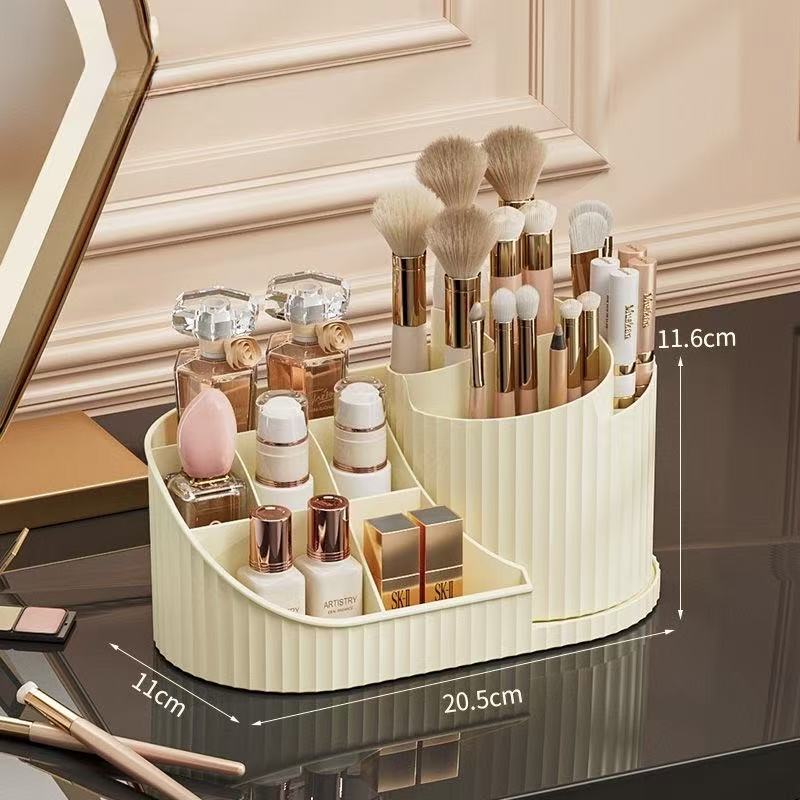 Rotating Cosmetic Organizer Box with Lid | Dustproof Makeup Storage Container - Cynette LivingStorage Organization