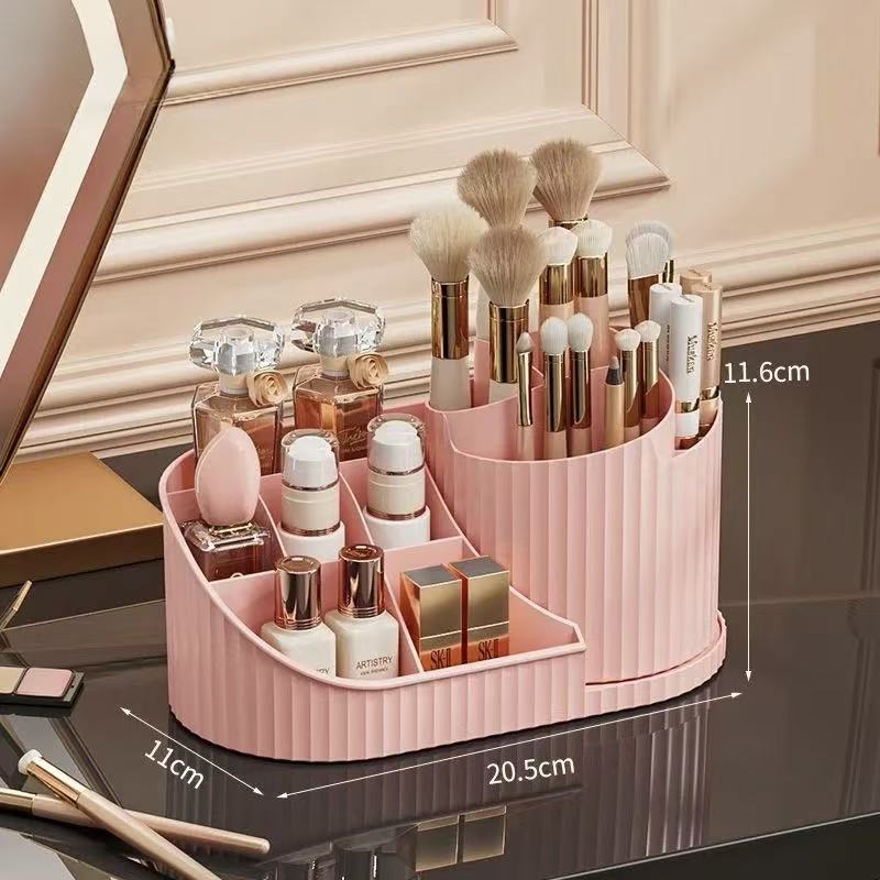 Rotating Cosmetic Organizer Box with Lid | Dustproof Makeup Storage Container - Cynette LivingStorage Organization