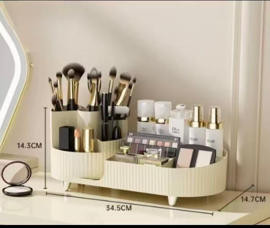 Rotating Makeup Organizer Box – Cosmetic Storage for Vanity, Brushes & Skincare - Cynette LivingBeauty Kits