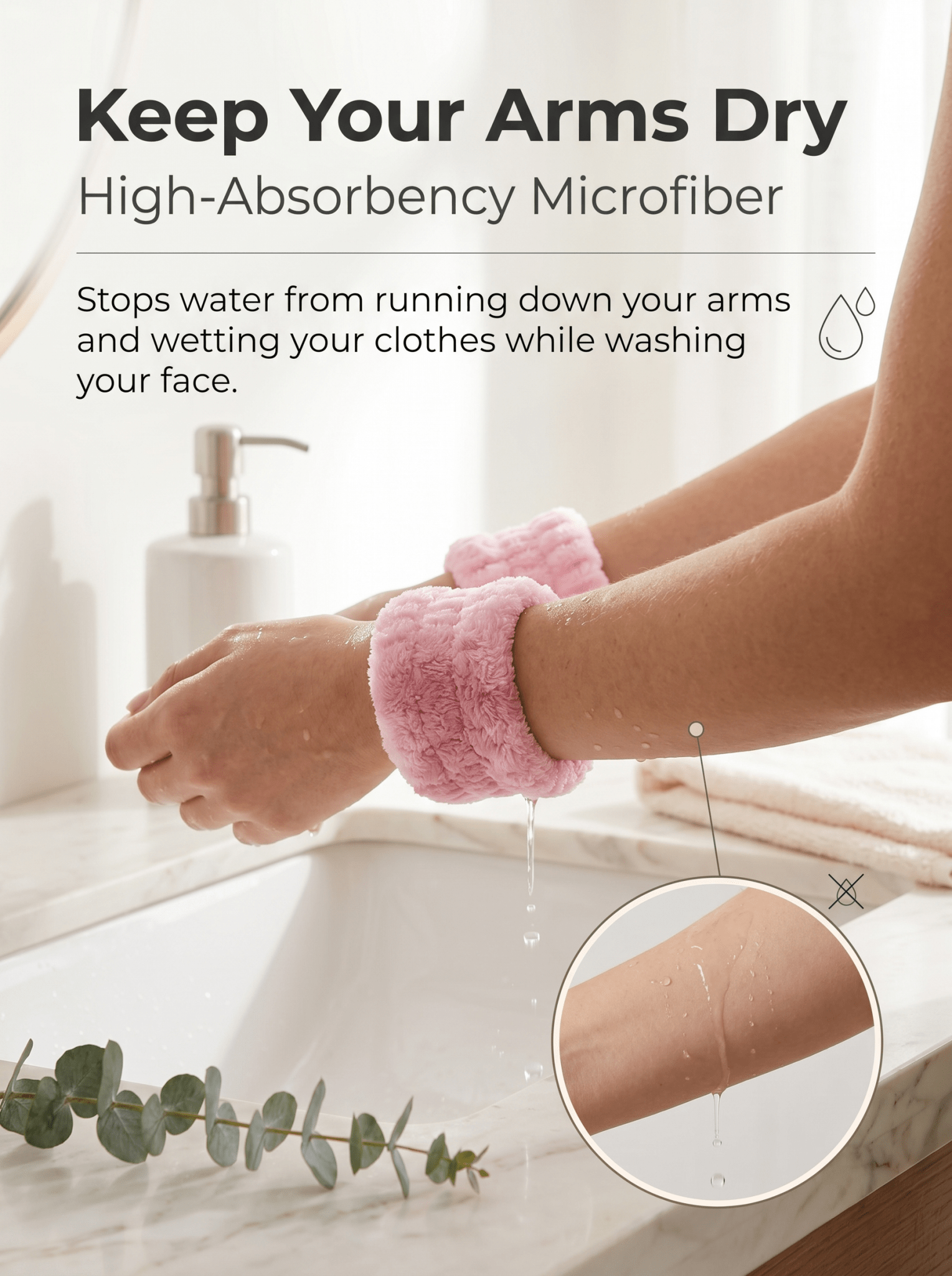 Spa Headband and Wristband Set for Skincare | Soft Facial Cleansing Accessories - Cynette LivingBeauty Kits