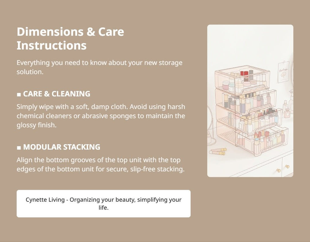 Stackable Acrylic Cosmetic Storage Boxes | Clear Makeup Drawer Organizer - Cynette LivingBeauty Kits