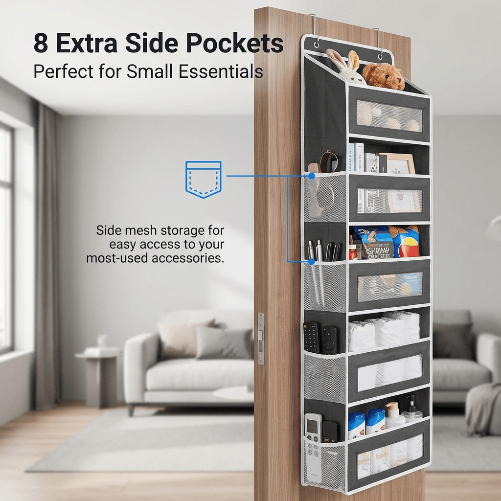 Wall Mounted Storage Organizer | Space Saving Bathroom and Bedroom Organizer - Cynette LivingStorage Organization