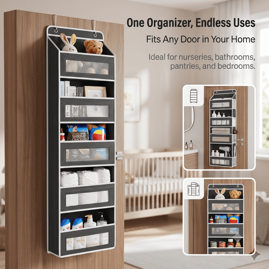 Wall Mounted Storage Organizer | Space Saving Bathroom and Bedroom Organizer - Cynette LivingStorage Organization