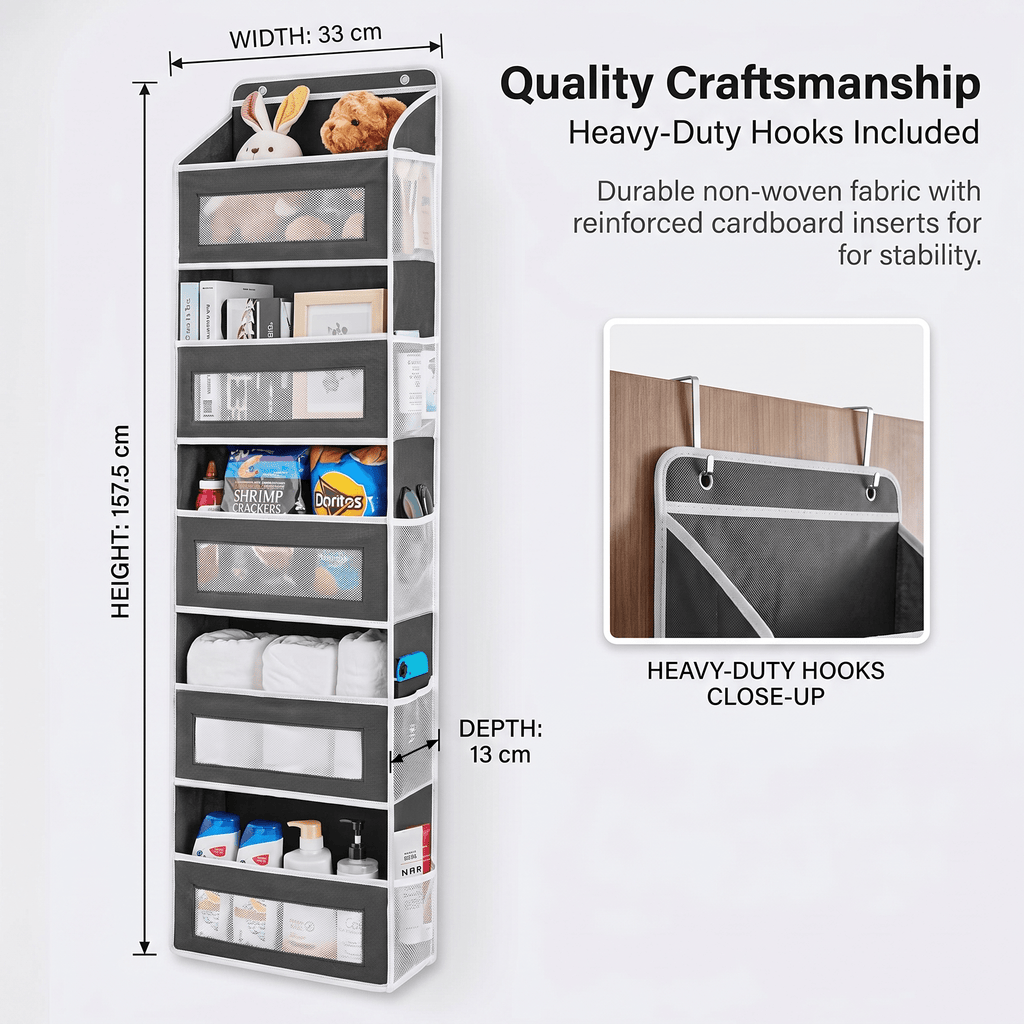 Wall Mounted Storage Organizer | Space Saving Bathroom and Bedroom Organizer - Cynette LivingStorage Organization